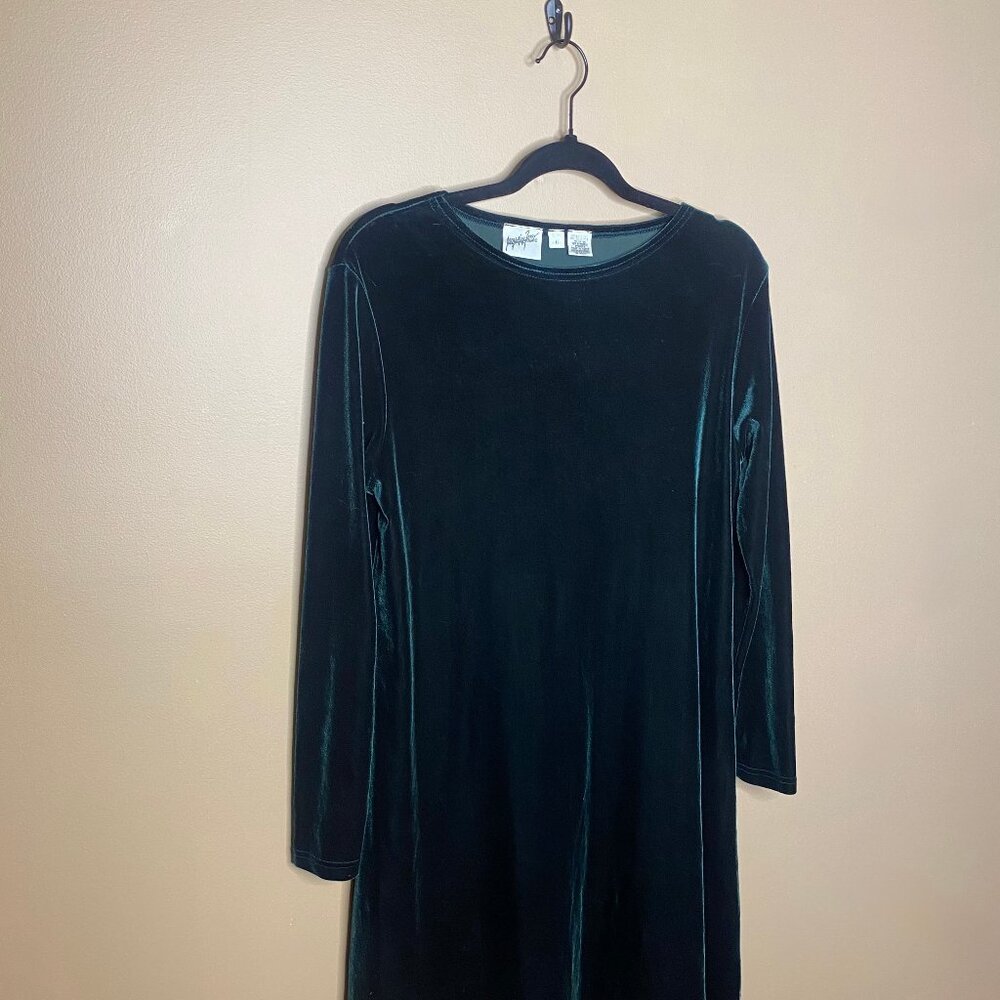 Dark Forest Green Velvet Holiday Dress
